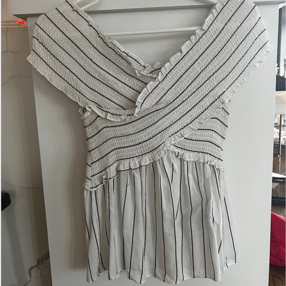 Soprano blue and white strip blouse